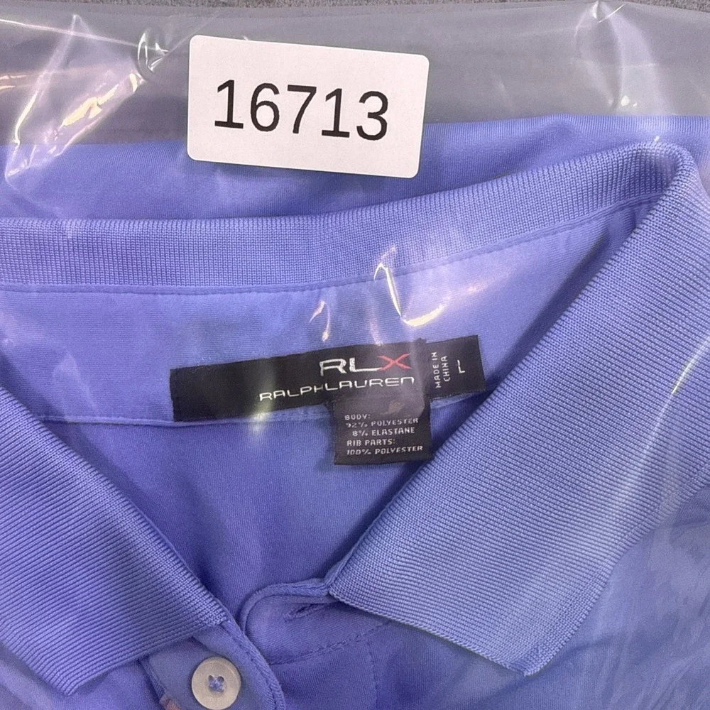 Ralph Lauren RLX Golf Polo Blue Short Sleeve Toscana Men's Large